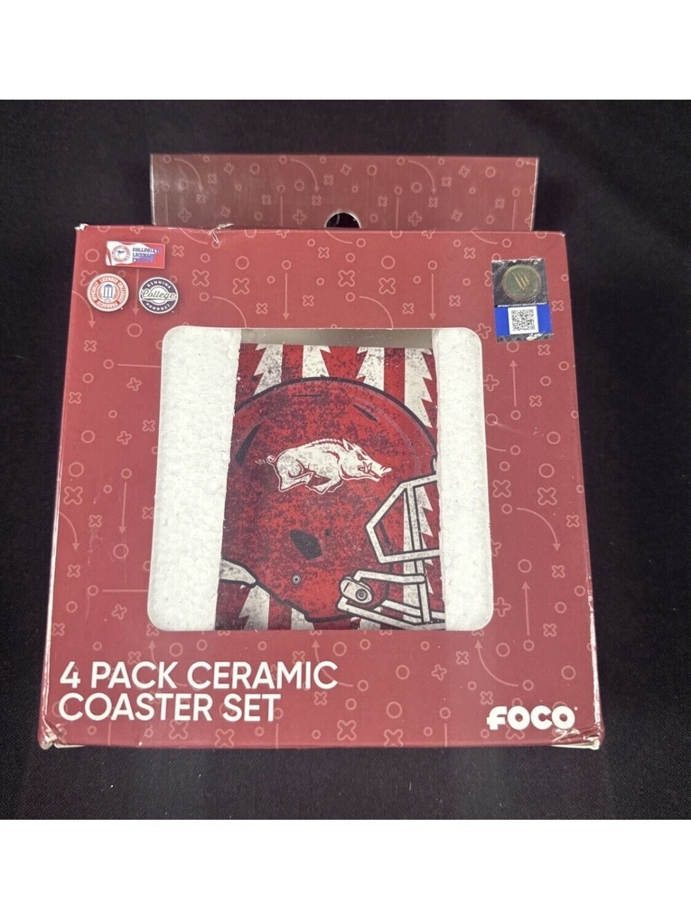Arkansas Razorbacks NCAA Coaster Foco Ceramic Coaster Set Of 4